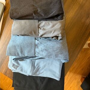 Set of Black, Gray, and Blue Leggings
